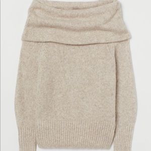 Oatmeal/Beige Off Shoulder H&M Sweater